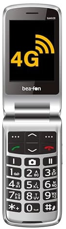 Beafon, SL645, LTE 4G, Silverline, telefono cellulare per anziani con pulsante di emergenza SOS pieghevole, XXL, display interno da 7,11 cm, display esterno a colori da 4,49 cm, fotocamera da 3,0 MP