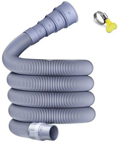 Beiyan 5M Zusammenklappbares Abwasserschlauch Wohnwagen mit Verstellbarem Adapter, Ablaufschlauch Waschmaschine für Wohnmobil, Anhänger und Wohnmobil Anhänger, auslaufsicher, platzsparendes Design