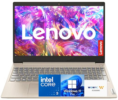 Lenovo Ideapad Business Laptop | Intel Core i3 Processor (Up to 4.1 GHz) | 15.6 FHD Display | 12GB RAM | 256GB SSD | SD Card Reader | Microsoft Office | Windows 11 Pro | Copilot AI-Ready | WOWPC USB