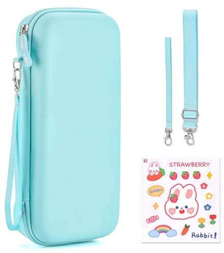 Younik Switch Case Compatible with NS Switch 2 (2025), Carrying Case with 19 Game Card Slots, Switch 2 Accessories Includes Shoulder Strap, Wrist Strap & Stickers(Blue)