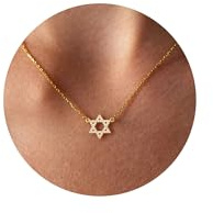 DCNCLADY Collier Femme Or Pendentif Sport Western Bijou Cadeau | Placage Or 14K, Lune, Étoile, Papillon, Baseball, Étoile de David, Léger, Hypoallergénique, Bijou Tendance