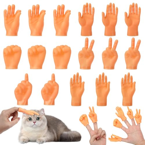 20 Stück Mini Hände Fingerpuppen, kleine Hände, Interessant Mini Fingerpuppen, Strapazierfähiges Gummimaterial, Hände Fingerpuppe Set für Haustier, Spiele Party,Halloween,Scherzartikel
