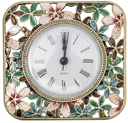 Dekorative Tischuhr Vintage Metall Dekoration Tischuhren Batteriebetrieben Analoge Uhr Retro Uhren Antike Ticken Tischuhr für Arbeitszimmern, Büros, Schlafzimmern, Wohnzimmern, Küchen, Gold