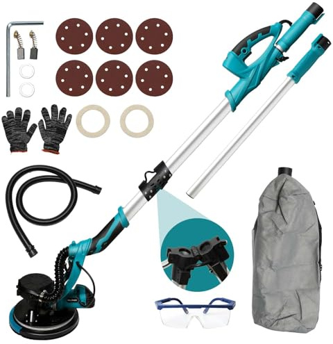 Ponceuse Girafe 1250W Ponceuse Mur et Plafond,1800tr/min,Éclairage LED