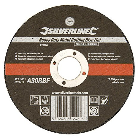 Silverline 273266 Heavy Duty Metal Cutting Disc Flat 125 x 3 x 22.23 mm