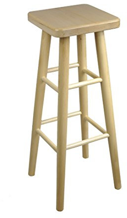 Magnetic Mobel Barhocker Stück Holz Buche hell Heller Holzhocker Barstuhl Stuhl 80 cm (Buche Lackiert)