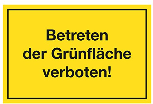 WANDKINGS Hinweisschild - Betreten der Grünfläche verboten! - stabile Aluminium Verbundplatte - Wähle eine Größe - 20x15 cm