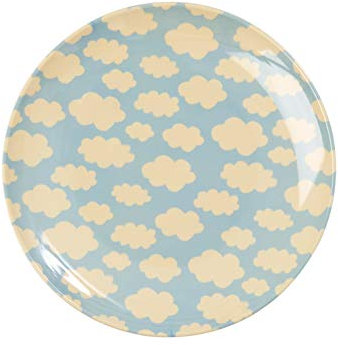 Rice DK Melamine Side Plate 16cm Pattern Printed: Clouds, Blue