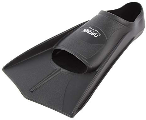 ZAOSU Unisex Training Fins | Kurzflossen für Erwachsene und Kinder fürs Training im Schwimmen, Größe:45/46, Farbe:schwarz