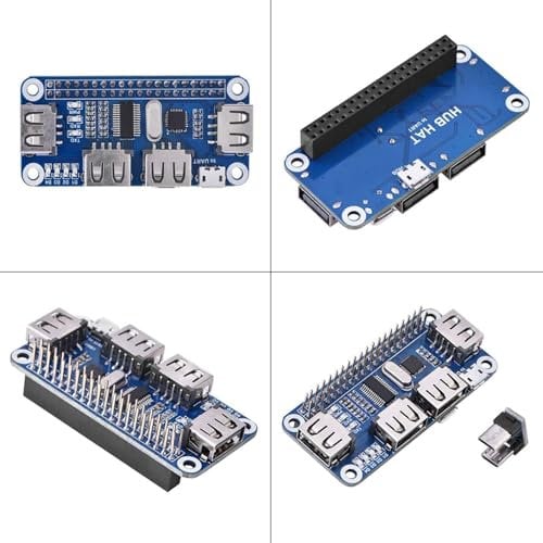Richer-R Zero Usb Hub, USB to UART Onboard 4 Port USB HUB HAT for B+ / 2B / 3B / Zero/Zero W
