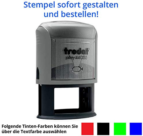 Stempel Trodat Printy 44055 oval (55x35 mm), für 9 Zeilen, in verschiedenen Farben, gleich Online gestalten!!! (grau)