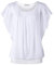 BAISHENGGT Damen Sommer Netz Bluse Flatter Kurzarm Tshirt Rundkragen Falten Elegant Oberteile Top Blusen Reine Weiß XXL