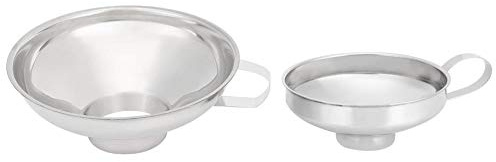 2 Pack Stainless Steel Canning Funnel Cup Kitchen Funnel Set Metal Cooking Kitchen Accessories Transferring of Liquid Dry Ingredients