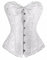 Dreamburn Bustiers Corsets Bridal Lingerie Lace up Satin Boned Corset Women's Gothic Corsets Cinchers Overbust Bodysuit, White , Small(UK4-6)