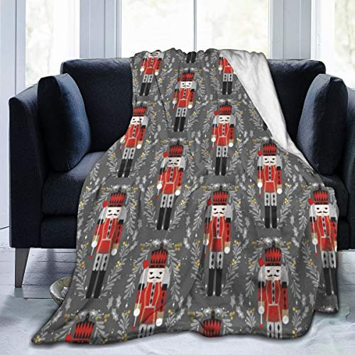 Nutcracker Dance Men Flannel Blanket Soft Warm Throw Blanket Premium Lap Blanket Durable Sofa Blanket Comfortable Sherpa Blanket for Office Home Bed