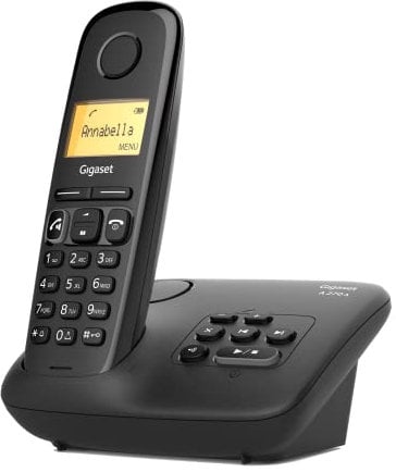 Gigaset A270A - Cordless DECT Telephone with an Answering Machine - Handsfree Handset - Illuminated Graphical Display and Keypad, Black [UK Version]