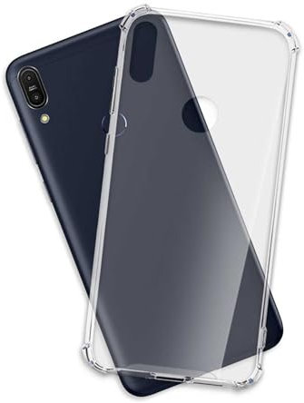 mtb more energy® Custodia Crystal Armor per ASUS ZenFone Max PRO M1 (ZB601KL, ZB602KL, 6.0'') - Hard PC Back & Soft Silikon Bumper - Angoli rinforzati - Trasparente - TPU PC Case Cover