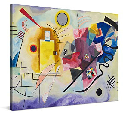 PICANOVA – Wassily Kandinsky – Yellow Red Blue 80x60cm – Bild auf Leinwand – Premium Kunstdruck Auf 2cm Holz-Keilrahmen Für Schlaf- Und Wohnzimmer – Klassische Kunst