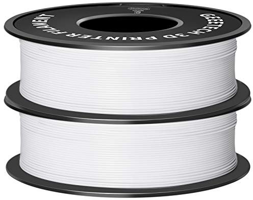 Geeetech PLA Filament 1,75 mm, 3D Drucker PLA Filament,1 kg pro Spule, 2 Spulen, Weiß