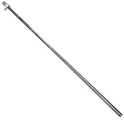 CESUO Mat de Drapeau, Mat de Drapeau en Acier Inoxydable, Adapté au Jardin de la Cour de la Maison, Porte-Drapeau Antirouille (Mat en Argent Uniquement)