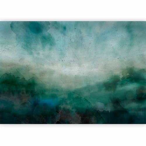 murando Photo Wallpaper Abstract 300x210 cm / 118.1 x 82.7 Non-Woven Premium Art Print Fleece Wall Mural Decoration Poster Picture Design Modern Watercolor Turquoise Blue Like Painted a-A-0833-a-a