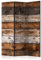 murando Akusticher Raumteiler Holz Foto Paravent 135x172 cm beidseitig auf Vlies-Leinwand Bedruckt Akustikschaum Trennwand Spanische Wand Sichtschutz Home Office Holzoptik Wood Bretter f-B-0125-z-b