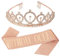 AIYONG Geburtstagskrone Geburtstags Schärpe Set, Birthday Queen Schärpe Rose Gold Krone,Geburtstag Cupcake Topper Konfetti Luftballons Zum Mädchen Geburtstag Geschenke Frauen Dekorationen