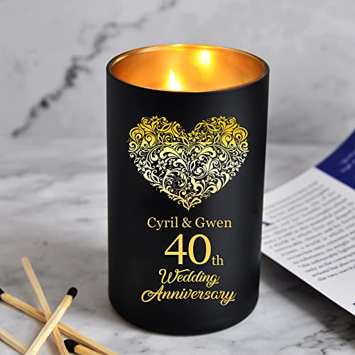 Personalised Candle Rose English Pear Amber Freesia Gifts for Wedding Christmas Anniversary Birthday Memorial Candle Gift for Her Women Him Men from Wife Husband up to 40 Hours Burn Time (Design 03)