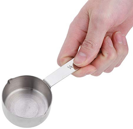 Taza medidora de acero inoxidable, tazas medidoras de metal para cocinar en seco y líquido, ingredientes para hornear(1/4cup)
