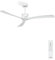 CREATE / WIND LARGE DC/Ventilatore da soffitto bianco e pale bianche / 6 velocità, silenzioso, programmabile, due altezze