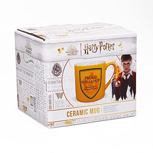 Harry Potter Tazza da 325 ml per adulti, con scritta in lingua inglese Proud Hufflepuff