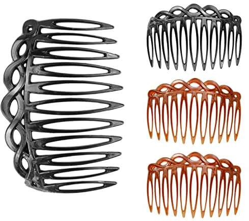 4 Pièces Peignes Côté, Français Pince à Peignes Latéraux Peigne à Cheveux, 23 Dents Plastique Peigne, pour Accessoires de Cheveux Fins Femmes Filles