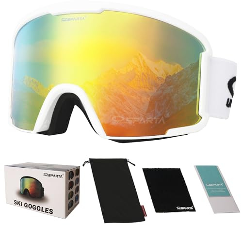 OUTDOORSPARTA Skibrille für Erwachsene - Helmkompatible Skibrille für Männer und Frauen mit 100% UV-Schutz