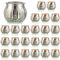 NUPTIO Tea Light Candle Holders - Set of 24 Silver Glass Ribbed Tealight Holder for Votive Candles Mercury Pumpkin Christmas Halloween Decorations Thanksgiving Easter Holiday Table Decor