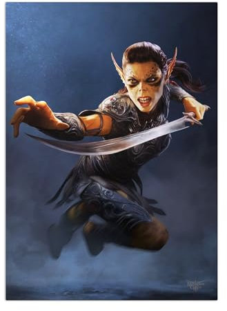 Displate Offiziell Dungeons And Dragons MetallPoster Magnetische Befestigung Inklusive Lizenziert Bilder Hochwertiges Poster Baldur's Gate III - Lae'zel Githyanki Warrior 45 cm x 32 cm