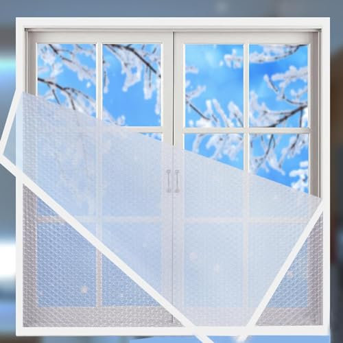 Cortina de Protección Aislante Película Aislante para Ventanas Lámina Aislante para Aislamiento Térmico de Ventanas,el sellado (120x150cm/47.2x59in)