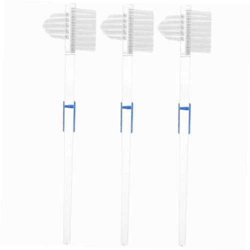 PartyKindom 15 Stk Prothesenbürste Dreiseitige Zahnbürste Haltebürste Zahnbürsten Prothesenreinigungsbürste doppelseitige zahnbürste schwer Werkzeug Zahnpasta Zahnersatz falsche Zahnbürste