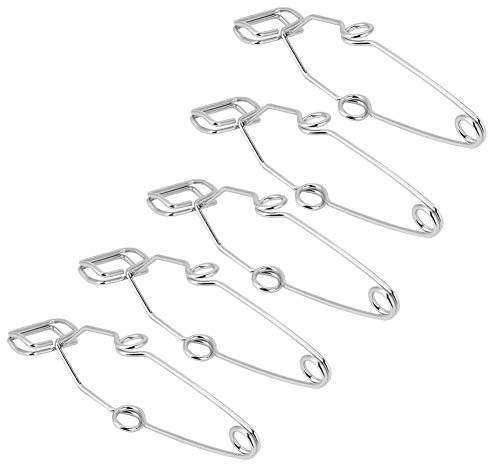 5Pcs Steel Test Tube Clips Silver Test Tube Clamp Set Laboratory Experiment Testing Holder Tool for Science Experiments