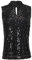 comma Paillettentop mit Cut-Out schwarz 34