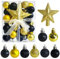 30 Stück Mini Weihnachtskugeln mit Aufhänger,3CM Christbaumkugeln Schwarz Gold Kugeln Kleine Weihnachtskugeln Mini Weihnachtsbaum Tisch-Weihnachtsbaum Dekorationsset