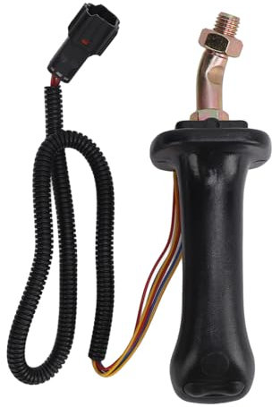 Kuuleyn Button Handle Excavator Joystick Kit, Buttons Excavator Joystick Assy, 2PCS Excavator Joystick Handles 3 Buttons Black for Doosan Dh Dx150 215 225 300 370‑9c