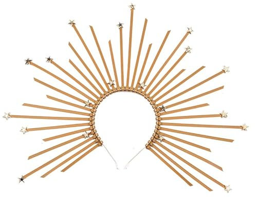 Caiguoer Serre-tête Mary Crown à pointes avec fermeture éclair et pentagramme pour femme