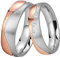 DOOSTI Partnerring/Trauring HIGHLIGHT – BICOLOR Chirurgischer Edelstahl 316L Rose vergoldet - Damen und Herren Variante (Ring mit Stein, 58)