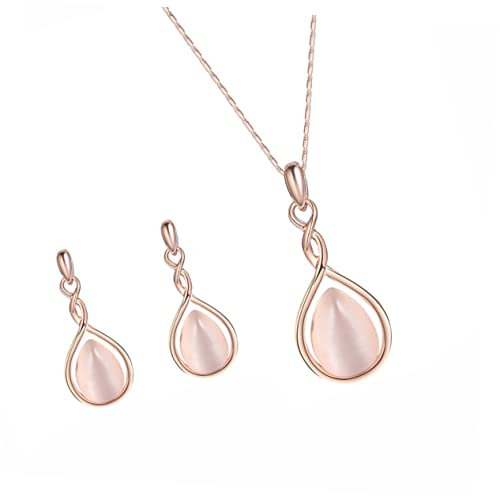 SOIMISS 2pcs Women Waterdrop Shaped Jewelry Set Elegant Necklace and Earring Combination for Christmas Weddings and Parties for Her Plating