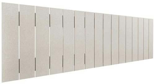 DHOME Recyceltes Holz Kopfteil MDF Paletten Stil Vertikale Palette Bed Pallets Beschläge inklusive (135cm, Beige Stacheln)