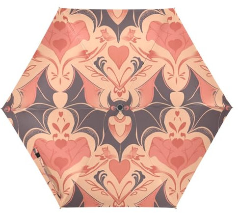 miaozhen UV50+ Tier-Vampir, Fledermaus, Poster-Stil, großer Regenschirm für starken Regen, Wind, mit gemusterter Hülle, Regenschirme für Regen, groß, automatisches Öffnen, Sombrillas de Lluvia