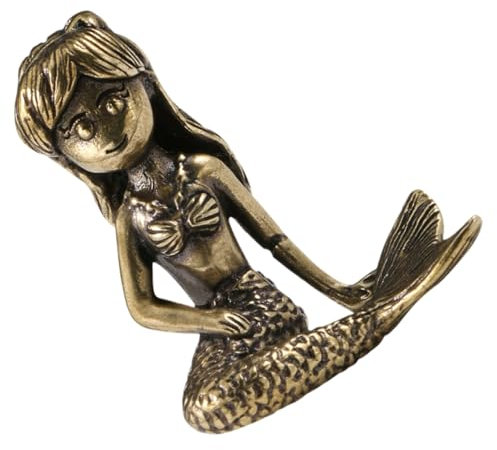 Sosoport Kleines Meerjungfrauenmodell Aus Messing Zarte Meerjungfrauenfigur Meerjungfrauenstatue Für Aquarium Tischdekoration Wohnaccessoire