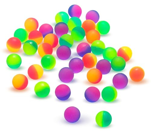 DBALL 42 Stück Flummies für Kinder 25mm Bunte Gummibälle Farbe Gemischt Flummi Gefrostete Gummiball für Mitgebsel Kindergeburtstag Feiergeschenk Souvenirs