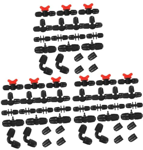 SUPVOX 3 Juegos De Riego Manguera Racor Para Riego Por Goteo Conectores Para De Goteo Conector De Riego Por Goteo Kit De Riego Por Goteo El Plastico Black 20 Piezas * 3