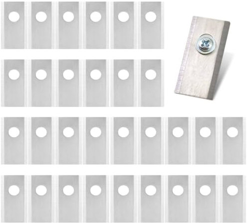 TopHomer 30 Stück Ersatzmesser für Mähroboter, Roboter Rasenmähermesser mit Schrauben Messerset Kompatibel mit Worx Landroid, Robomow, Einhell, Landxcape, Scheppach - Silber